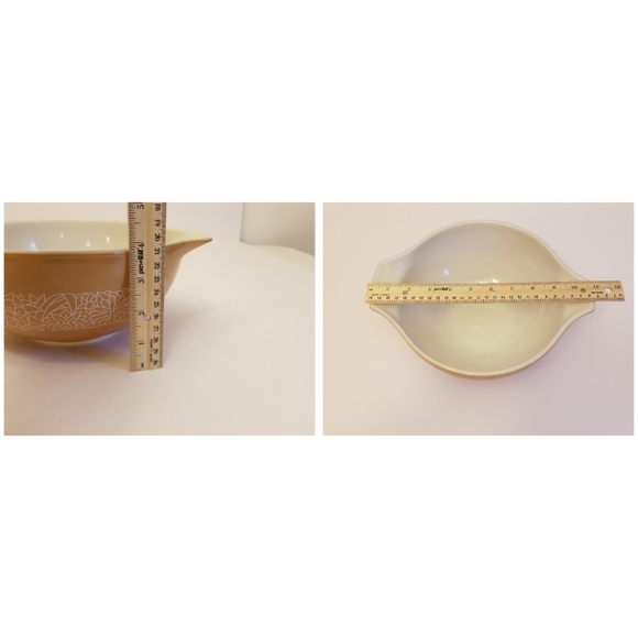 Set of 2 Pyrex Nesting Mixing  Bowls Woodland Cinderella 443 441 Tan - Picture 10 of 16